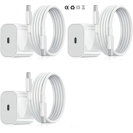 Laddare för Samsung - Snabbladdare - Adapter + Kabel 20W USB-C Vit 3-Pack Samsung 3-Pack Samsung 3-Pack
