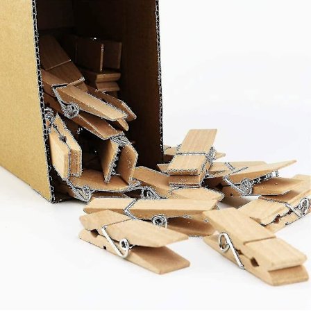 40 stk Store Klesklyper i Tre, 7,2 cm Lange 1,8 cm Brede, Robuste og Holdbare Klesklyper