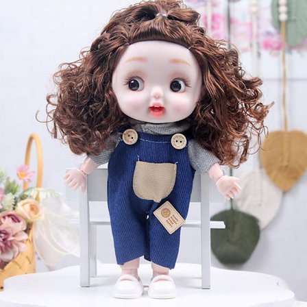 28 cm Morsom Ansiktsdukke - Søtt og Sært Uttrykk, Klemmbar Samleleke, Flott Gave til Barn