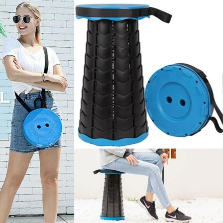 Sammenklappelig skammel Sammenklappelig stol Sammenklappelig bærbar letvægts indtrækkelig høj til camping KLB