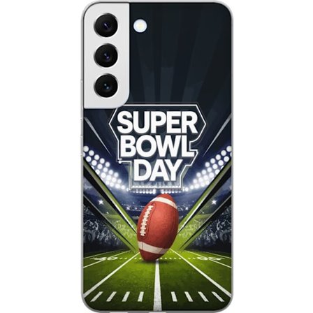 Yhteensopiva Puhelinkuori Samsung Galaxy S22 5G Super Bowl Day juliste, jossa amerikkalainen jalkapallo valaistuksella varustetulla areenalla dramaatt