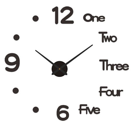 Rammeløs DIY veggklokke, stor moderne 3D speil veggklokkedekor