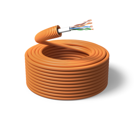 PM FLEX TELE Telekabel forhåndslagt, 16 mm x 100 m, 4 x 2 x 0,5 mm², Stikkontakter & kabler