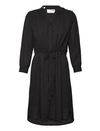 Slfdamina 7/8 Aop Dress B Dresses Shirt Dresses Svart Selected Femme*Betinget Tilbud