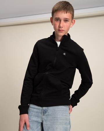 Calvin Klein MONOGRAM MINI BADGE HALF-ZIP Schwarz Pullover Jungen - Kidsbrandstore