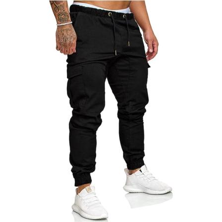 Joggingbyxor för män Cargo Joggingbyxor Elastisk midja Joggingbyxor Plus
