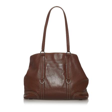 Prada Vintage, Pre-owned veal deino tote bag Bruin, Dames, Maat:ONE Size