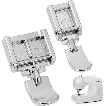 2-Piece Sewing Machine Foot Set - Presser Foot and Presser Feet - Universal Snap-on Fits All Low Shank Models