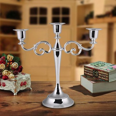 1 stk Sølv Vintage Lysestager Western Spisebord