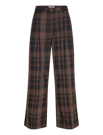 Monki High Waisted Wide Leg Twill Trousers - Grey - 40