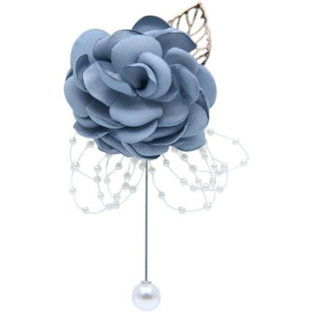 Bryllupsblomster til mænd, brude gom, forlover, brudgomme, bryllup, homecoming, prom (gråblå, 2 stk.)