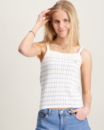 Tommy Hilfiger POINTELLE TANK TOP Hvid Toppe/Bluser Pige - Kids Brand Store