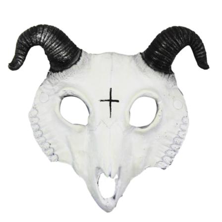 Djurhuvudmask Ramhornshuvudmask White
