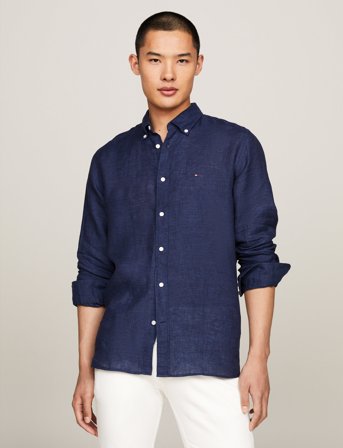 Tommy Hilfiger Pigment Dyed Li Solid Rf Shirt - Navy - XXXL