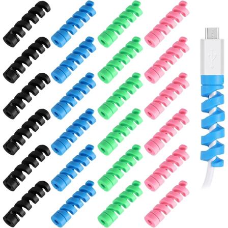 24 stk opladerbeskytter, spiralopladerkabelbeskytter til opladning