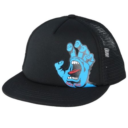 Santa Cruz - Svart trucker Keps - Kids Screaming Hand Black Trucker @ Hatstore