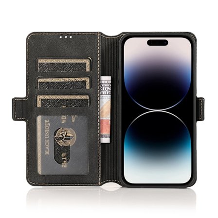 iPhone 15 Plus - Elegant Flip Wallet Skinnfodral