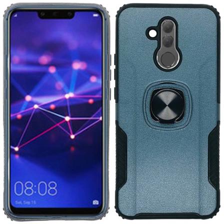 Huawei Mate 20 Lite - Käytännöllinen kansi sormustelineellä Petrol