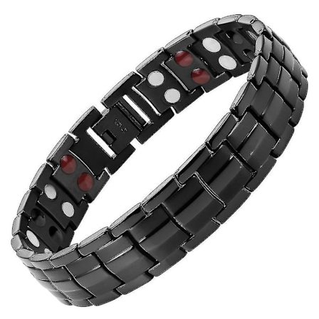 Ultra Strength Magnetic Therapy Rannekoru - Niveltulehduskipua lievittävät ja rannekanavan magneettirannekkeet miehille musta