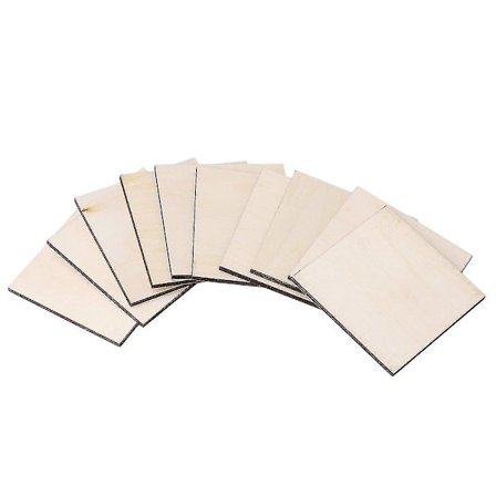 10 stk. 10x10x0,5 cm træplader håndværk lindtræsplade til gør-det-selv-modelfremstilling