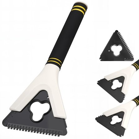 Isskraber til bilrude, bil isskraber 3 i 1, justerbar, ergonomisk håndtag, fjerner effektivt is sne frost uden ridser, arbejdsbredde 12 cm