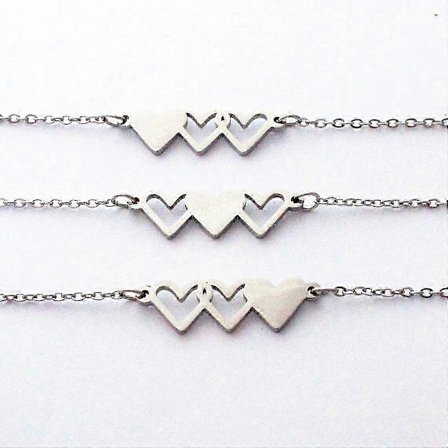 Personlig 3 Piger Søster Halskæde, Søster Halskæde Til 3, Døtre Piger Smykker, 3 Hjerte Halskæde, 3 Døtre, Gave Til Hende