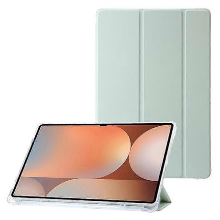 Samsung Galaxy Tab S10 Ultra Tablet Beskyttelsesetui med Tripel Støttefod i Læder + TPU + Klar Akryl