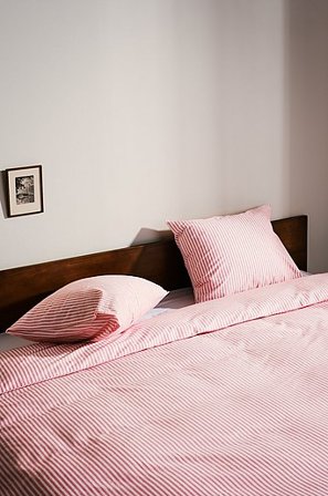 Jotex - Påslakanset Dubbelsäng Ekologisk Röd/vit ESSA - Köp Dubbelsäng hos Jotex