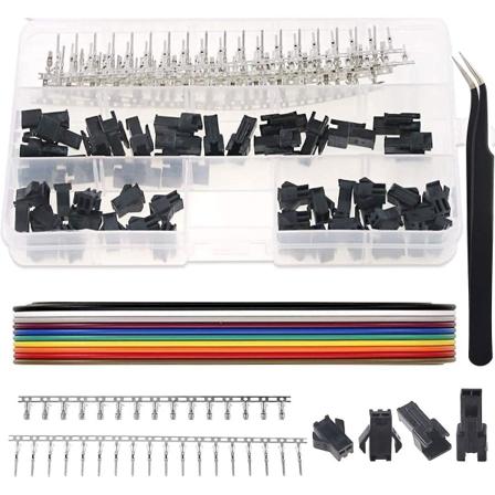 180 stk. 2,5 mm pitch JST - SM JST-stikkitsæt. 2,5 mm pitch han- og hun-stikhoved, JST SM - 2-polet hus, JST-adapterkabel 1