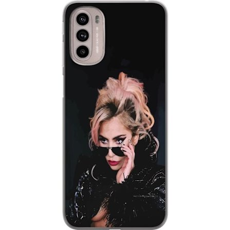 Kompatibelt Mobildeksel til Motorola Moto G41 Lady Gaga portrett med solbriller og dramatisk sminke i mørk glamorøs stil