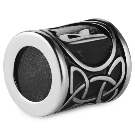 Sølvtonet Skjeggring med Reise Viking Rune for menn - Skjeggringer og perler