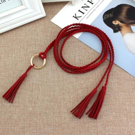 Knyttet midjekjede kvaster bomullsmidjetau RØD Red