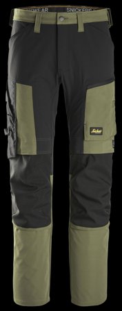 Snickers Workwear 6318-3104 AllroundWork Arbetsbyxa grön/svart, stretch Grön/svart, Kläder