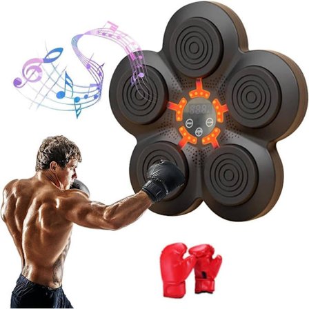 Smart Elektrisk Boxtränare med Högtalare, Smart Musik Boxningsmaskin Svart