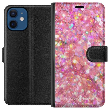 Yhteensopiva Lompakkokotelo Apple Apple iPhone 12 Cactus and Friends – PinkGlitter