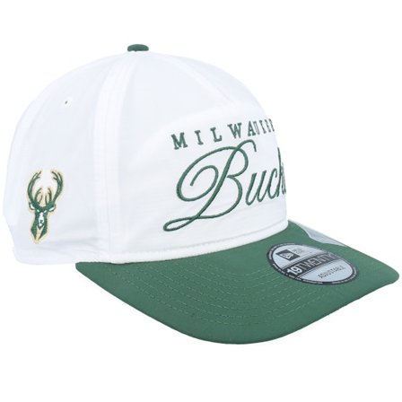 New Era - White adjustable Gorra - Milwaukee Bucks NBA Draft 19TWENTY Golfer White/Green A-Frame @ Hatstore