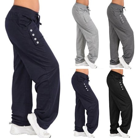 Dam Joggers Byxor Träningsoverall Bottom Casual Gym Byxor black.k