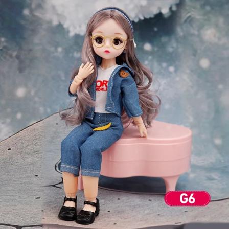 Bjd Dolls 30cm Anime Doll Full Set 1/6 Bjd DIY Leksaker För Barn Flickor 23 Led Rörlig Kropp Med Kjol Hatt Huvudbonad Klä Upp Kawaii G-6 30 cm