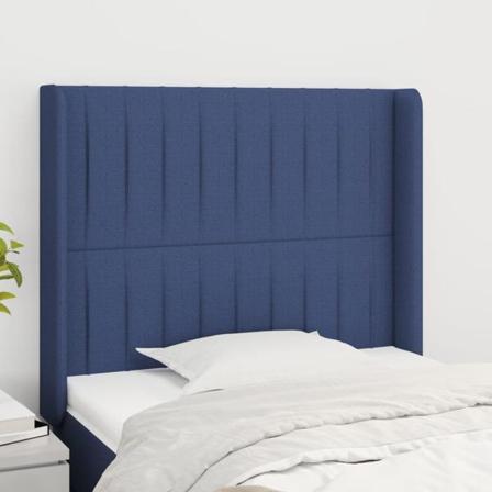 Vidaxl Huvudgavel Med Kanter Blå 83x16x118/128 Cm Tyg Blå