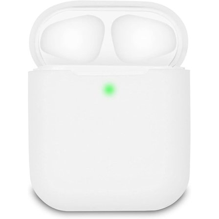 2-pack AirPods-fodral (Vit + Svart), AirPods 2-fodral, AirPods silikonfodral, Synliga LED-indikatorer Stöd för trådlös laddning