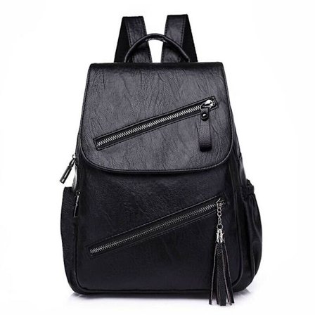 Ryggsäck i PU-läder Stöldskyddsryggsäck SVART - high quality