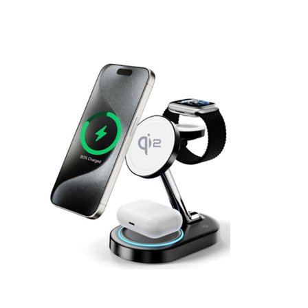 Snabb Laddstation Magsafe Enheter Trådlös Station för Apple Magnetisk Svart