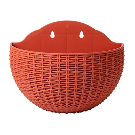 Väggmonterade Blomkrukor Blomkruka Gåva Balkong Halvcirkelformad Inomhus Utomhus Heminredning Hängande Europeisk Stil Vas Tegelröd storlek_tfrf