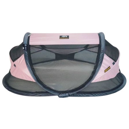 DERYAN Pop-up resesäng Baby Luxe med myggnät rosa