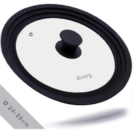 Värmebeständigt glaslock för 28, 30, 32 cm kastruller