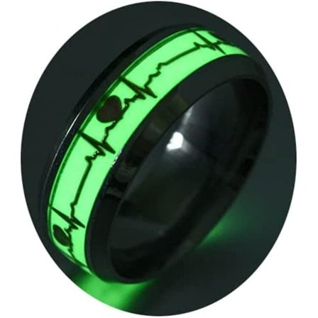 Glow Rings Rostfritt stål Ringar För Kvinnor Boysvenus Orb Ring Hjärta Glow In The Dark Trendiga Söta Ringar För Män Snyggt