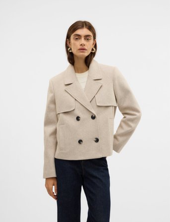 Vero Moda Vmfortunesheila Short Jacket Ga Boo - Cream - M