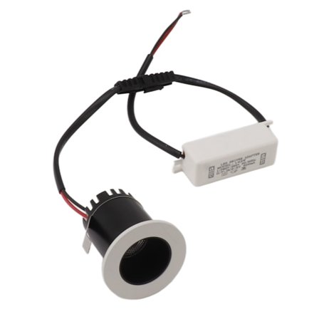 Inbyggd LED-spotlight skåpsspotlight hotell vägglampa 3W mini spotlight (85-265V) (3W [vit + svart] öppning 30MM / naturligt ljus)