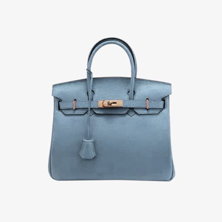 Platin Stor Blå Hør Crossbody Taske 30x16x23cm Perfekt Gave til Mors Dag