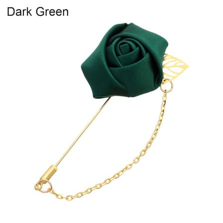 Rose Flower Broche Groom Boutonniere MÖRK GRÖN Dark Green